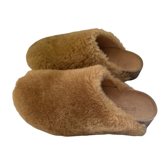 NWOB Jenni Kayne Shearling Fur Trim Slip On Mules Clog Natural Size 36 US 6 - Picture 7 of 7